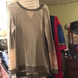 Grey and lace sweater